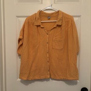 Casual mustard yellow Button-Up Shirt